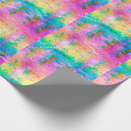 Bright Fractal Stropdas-Dye Crystal Snowflake kers Cadeaupapier (Hoek)