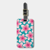 Bright Frangipani/Plumeria bloemen Bagagelabel (Voorkant verticaal)