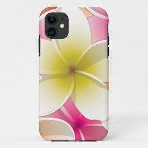 Bright Frangipani/Plumeria bloemen iPhone 11 Hoesje