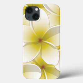 Bright Frangipani/Plumeria bloemen iPhone 13 Hoesje