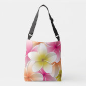 Bright Frangipani/Plumeria bloemen Crossbody Tas (Voorkant)