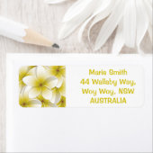 Bright Frangipani/Plumeria bloemen Etiket (Insitu)