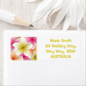 Bright Frangipani/Plumeria bloemen Etiket (Insitu)
