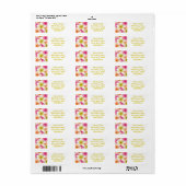 Bright Frangipani/Plumeria bloemen Etiket (Full Sheet)