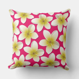 Bright Frangipani/Plumeria bloemen Kussen
