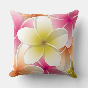 Bright Frangipani/Plumeria bloemen Kussen