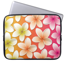 Bright Frangipani/Plumeria bloemen Laptop Sleeve