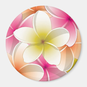 Bright Frangipani/Plumeria bloemen Magneet