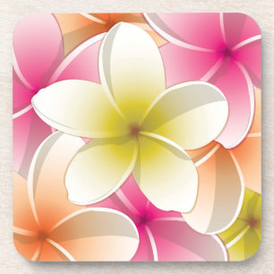 Bright Frangipani/Plumeria bloemen Onderzetter