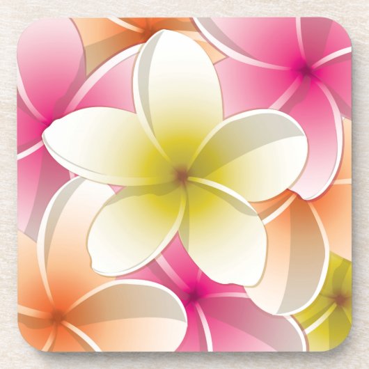 Bright Frangipani/Plumeria bloemen Onderzetter (Voorkant)