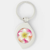 Bright Frangipani/Plumeria bloemen Sleutelhanger (Voorkant)