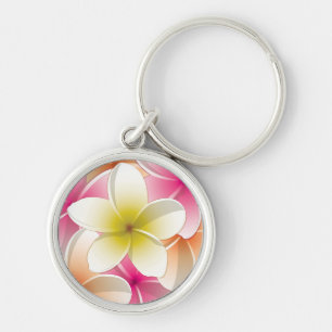 Bright Frangipani/Plumeria bloemen Sleutelhanger