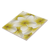 Bright Frangipani/Plumeria bloemen Tegeltje (Zijkant)