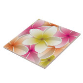 Bright Frangipani/Plumeria bloemen Tegeltje (Zijkant)