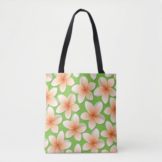 Bright Frangipani/Plumeria bloemen Tote Bag (Voorkant)