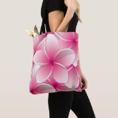 Bright Frangipani/Plumeria bloemen Tote Bag (Dichtbij)