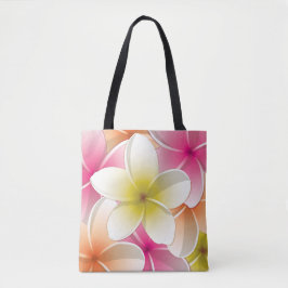 Bright Frangipani/Plumeria bloemen Tote Bag