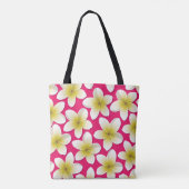 Bright Frangipani/Plumeria bloemen Tote Bag (Achterkant)