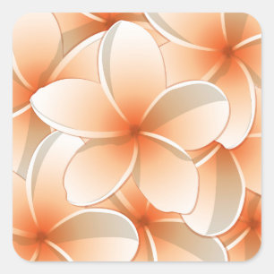 Bright Frangipani/Plumeria bloemen Vierkante Sticker