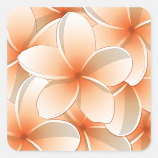Bright Frangipani/Plumeria bloemen Vierkante Sticker (Voorkant)