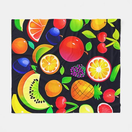 Bright Fruit Collectie Fleece Deken (Voorkant (Horizontaal))