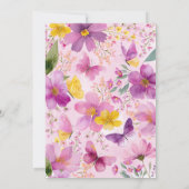 Bright Fuchsia Floral Baby shower Baby in Bloom Kaart (Achterkant)