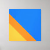 Bright Fun 70s Blauw Sinaasappel Geel Racing Strip Canvas Afdruk (Voorkant)