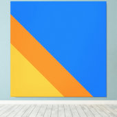 Bright Fun 70s Blauw Sinaasappel Geel Racing Strip Canvas Afdruk (Insitu (Houten vloer))