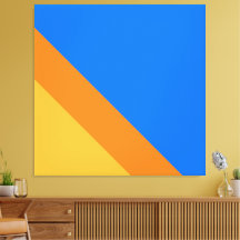 Bright Fun 70s Blauw Sinaasappel Geel Racing Strip