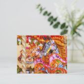 Bright Fun Carrousel Paarden Briefkaart (Staand voorkant)