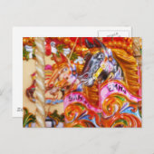 Bright Fun Carrousel Paarden Briefkaart (Voorkant / Achterkant)