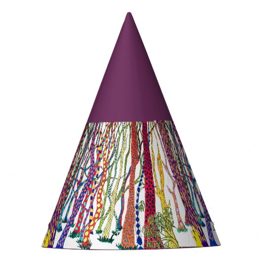Bright Fun Crazy Forest waterverf Feesthoedjes (Voorkant)