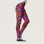 Bright Fun Floral Abstract Geometrical Whimsical Leggings (Rechts)