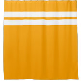 Bright Fun Geel Sinaasappel Twin Witte Racing Stri Douchegordijn (Voorkant)