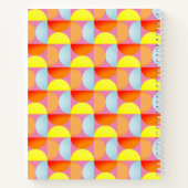 Bright Fun Mid Century Modern Abstracte halve cirk Notitieboek (Achterkant)
