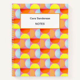 Bright Fun Mid Century Modern Abstracte halve cirk Notitieboek