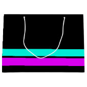 Bright Fun Pink Aqua Base Racing Stripes op zwart Groot Cadeauzakje (Voorkant)