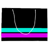 Bright Fun Pink Aqua Base Racing Stripes op zwart Groot Cadeauzakje (Achterkant)