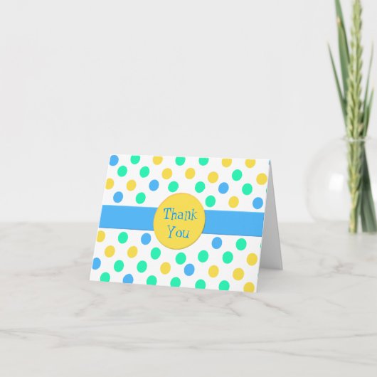Bright Fun Polka Dot Hartelijk dank Bedankkaart (Voorkant)