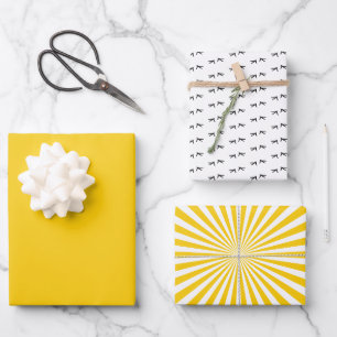 Bright Fun Pop Yellow Sunshine Crazy Chicken Run! Inpakpapier Vel