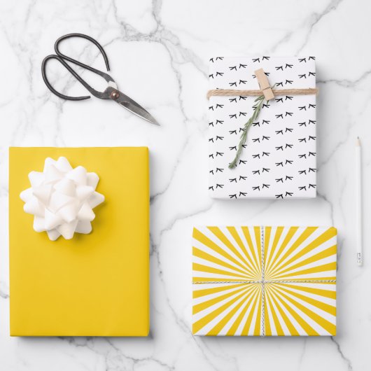 Bright Fun Pop Yellow Sunshine Crazy Chicken Run! Inpakpapier Vel (Voorkant)
