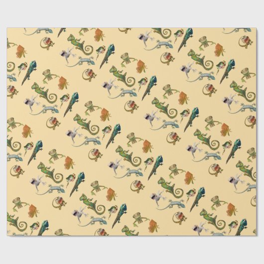 Bright Fun Reptiel Verjaardagsfeest Cadeaupapier (Vlak)