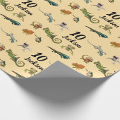 Bright Fun Reptile Verjaardagsfeest Verpakkingspap Cadeaupapier (Hoek)