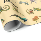 Bright Fun Reptile Verjaardagsfeest Verpakkingspap Cadeaupapier (Rol Hoek)