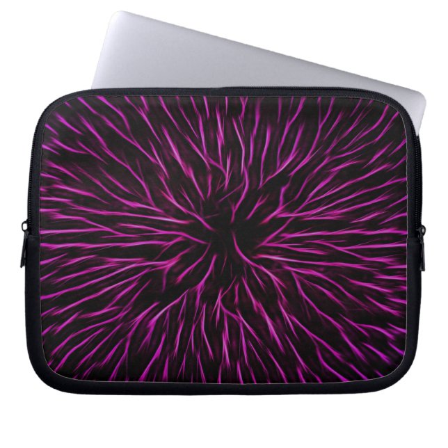 Bright Funky Hot Pink Firecracker Abstract Laptop Sleeve (Voorkant)