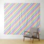 Bright Funky Rainbow Polka Dot Stripes Wandkleed (In Situ (horizontaal))