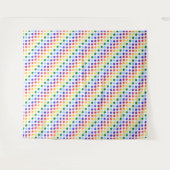 Bright Funky Rainbow Polka Dot Stripes Wandkleed (Voorkant (horizontaal))