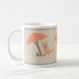 Bright Funny Cats Monogrammed Mok
