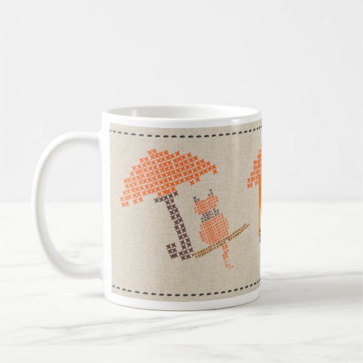 Bright Funny Cats Monogrammed Mok (Links)
