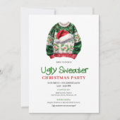 Bright Funny Ugly Sweater Christmas Invite Kaart (Voorkant)